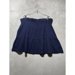 GAP Women's Navy Cotton Gauze Ruffle Skirt Size XL